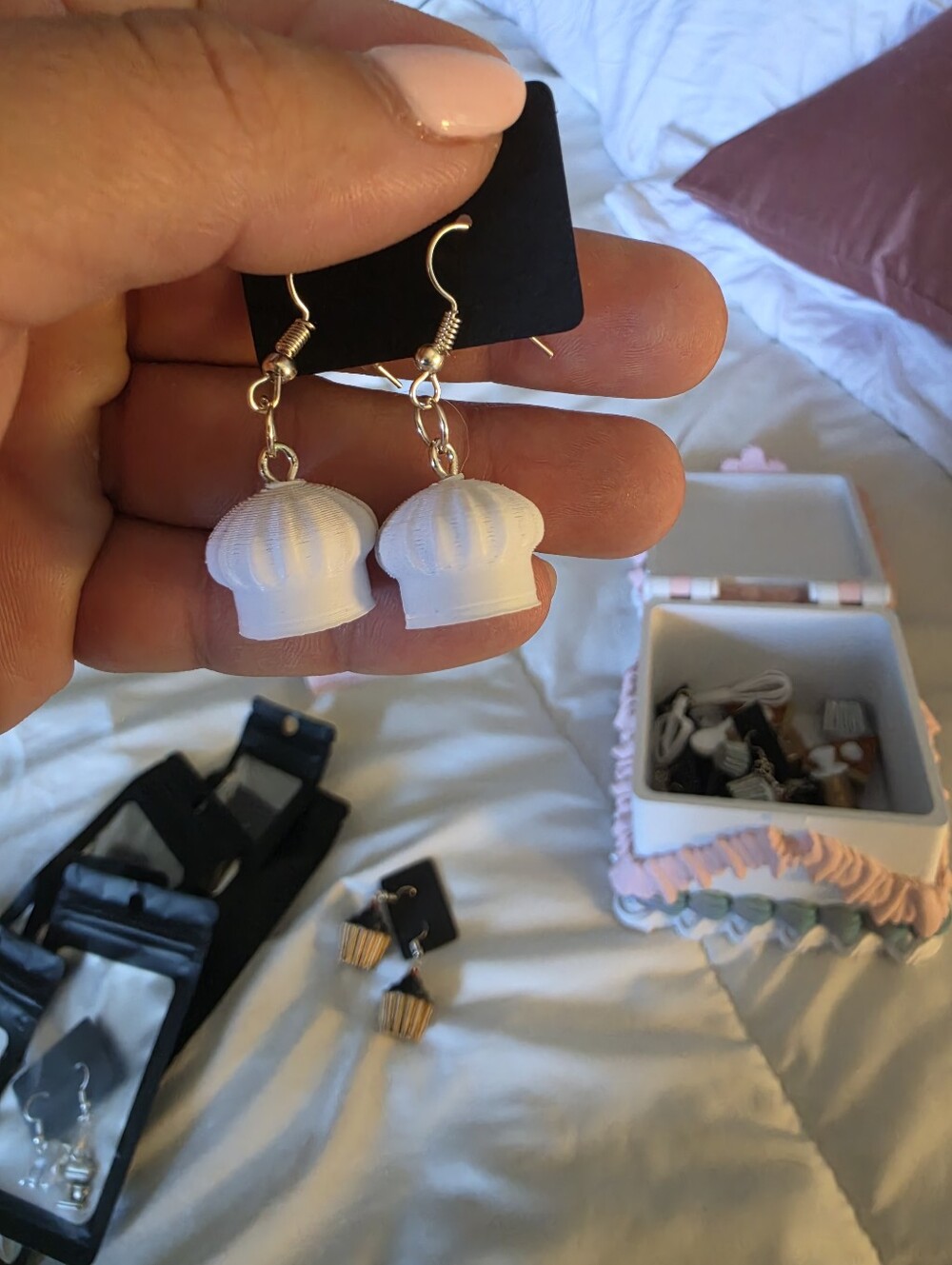 Chef Hat Dangle Earrings - Women/girls Accessory